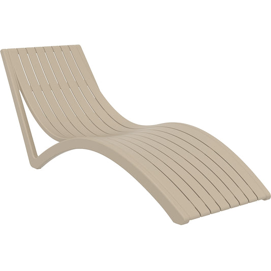 SLIM SUN LOUNGER TAUPE POLYESTER 72x180x70