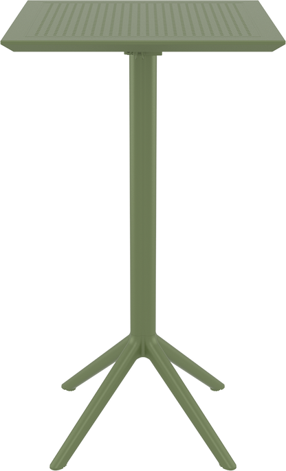 SKY OLIVE GREEN BAR FOLDING TABLE POLYWOOD 60x60x108