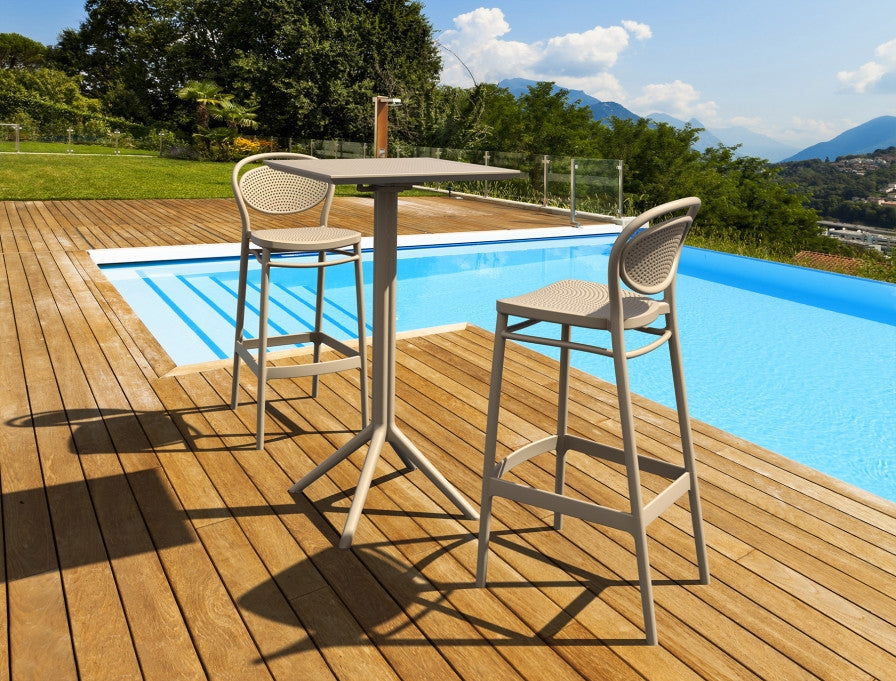 SKY OLIVE GREEN BAR FOLDING TABLE POLYWOOD 60x60x108