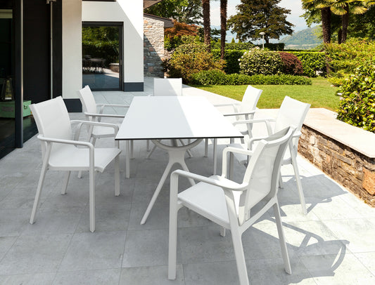 Σετ Τραπεζαρίας 7 Τμχ Air-Pacific White 180x90x74