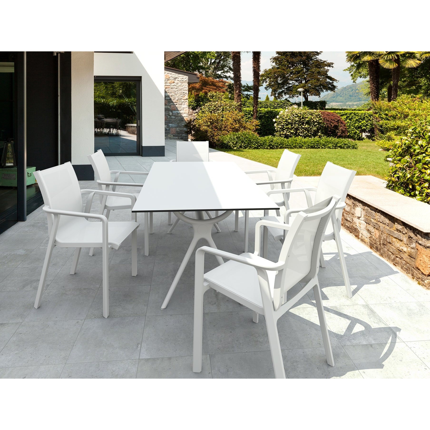 Σετ Τραπεζαρίας 7 Τμχ Air-Pacific White 180x90x74