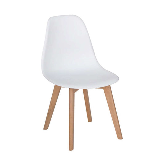 Καρέκλα Τραπεζαρίας Ξύλινη 4 Τμχ Loft Plus Λευκό PP 46x46x41-81