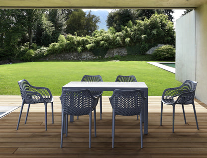 Σετ Τραπεζαρίας 7 Τμχ Ares-Air XL Dark Grey 140x80x75
