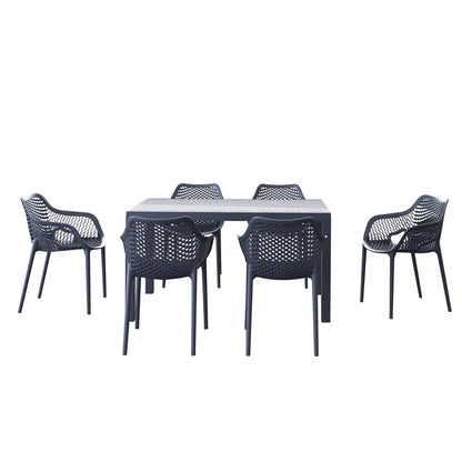 Σετ Τραπεζαρίας 7 Τμχ Ares-Air XL Dark Grey 140x80x75