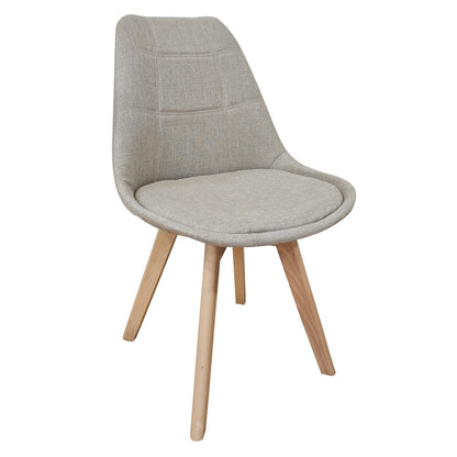 Καρέκλα Τραπεζαρίας Ξύλινη 4 Τμχ Bianca Beige Ύφασμα 50x56x46-83