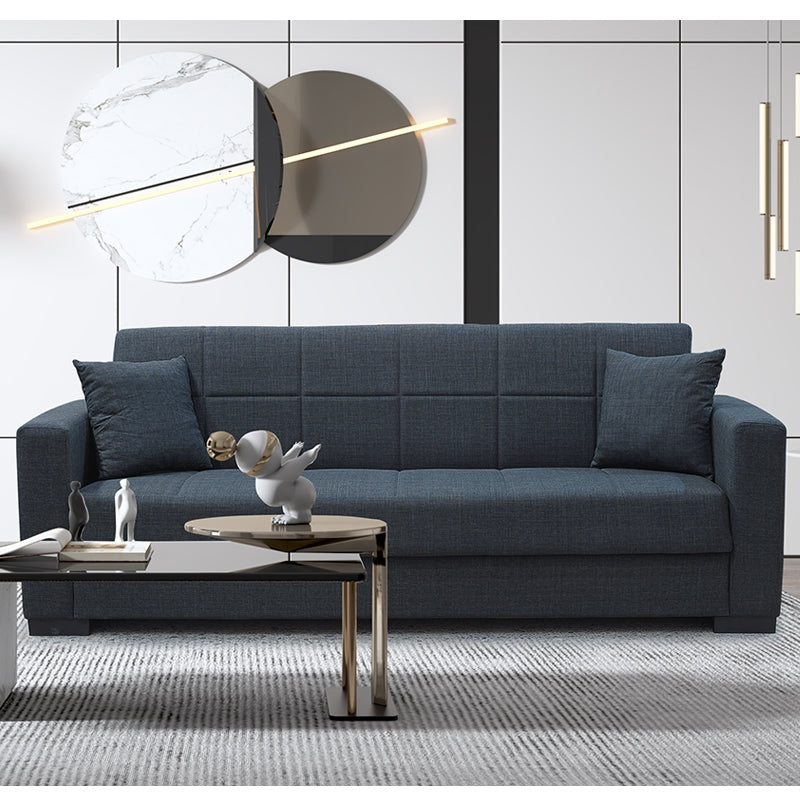 ROVER DARK GREY FABRIC 3-SEATER SOFA/BED WITH STORAGE 210x80x75