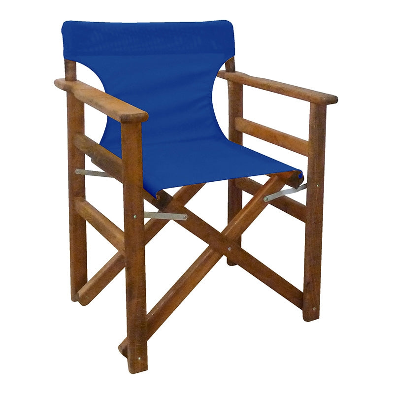 TORINO WALNUT DIRECTOR'S CHAIR WITH BLUE TEXTILENE 600gr 59.5x53x45.5-86.5