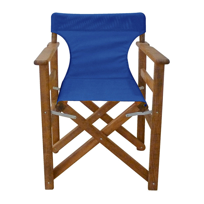 TORINO WALNUT DIRECTOR'S CHAIR WITH BLUE TEXTILENE 600gr 59.5x53x45.5-86.5