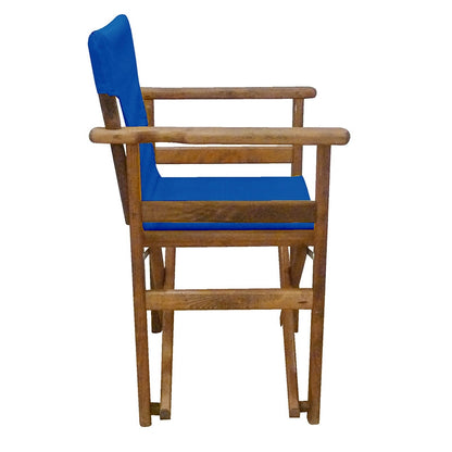 TORINO WALNUT DIRECTOR'S CHAIR WITH BLUE TEXTILENE 600gr 59.5x53x45.5-86.5