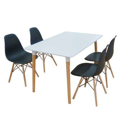 Σετ Τραπεζαρίας Loft Black Randy 5 Τμχ 120x80x72