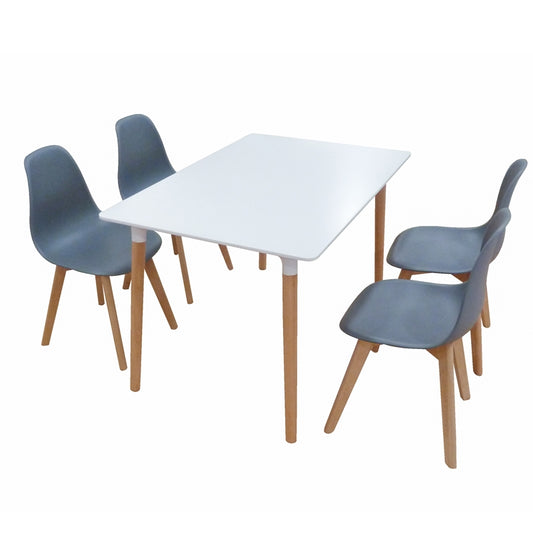 Σετ Τραπεζαρίας Loft Plus Grey Randy 5 Τμχ 120x80x72