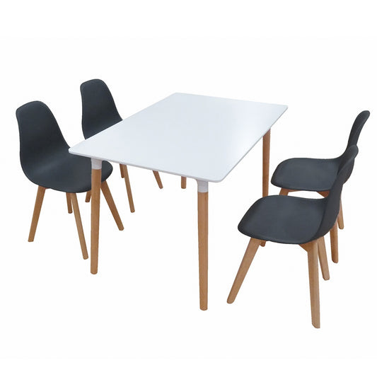 Σετ Τραπεζαρίας Randy-Loft Plus Black 5 Τμχ 120x80x72