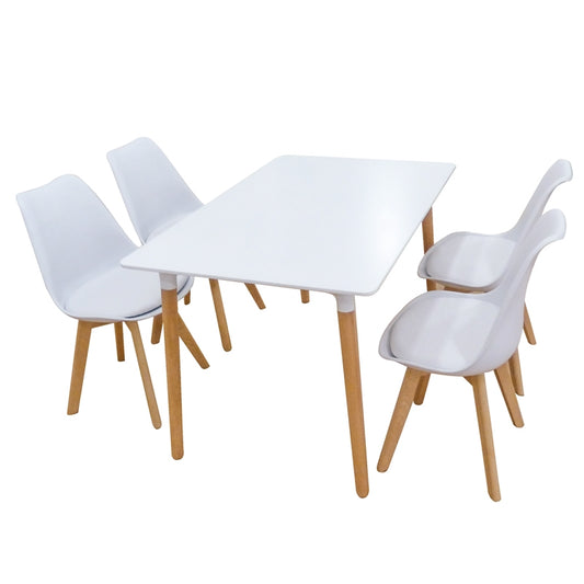 Σετ Τραπεζαρίας Randy-Logan Plus White 5 Τμχ 120x80x72