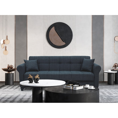 AZUR DARK GREY ΥΦΑΣΜΑ 3ΘΕΣΙΟΣ ΚΑΝΑΠΕΣ/ΚΡΕΒΑΤΙ ΜΕ ΑΠΟΘ. ΧΩΡΟ 210x80x75