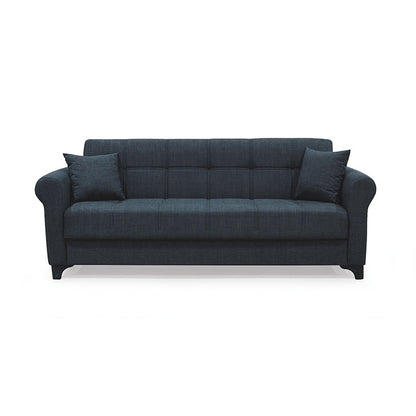 AZUR DARK GREY ΥΦΑΣΜΑ 3ΘΕΣΙΟΣ ΚΑΝΑΠΕΣ/ΚΡΕΒΑΤΙ ΜΕ ΑΠΟΘ. ΧΩΡΟ 210x80x75