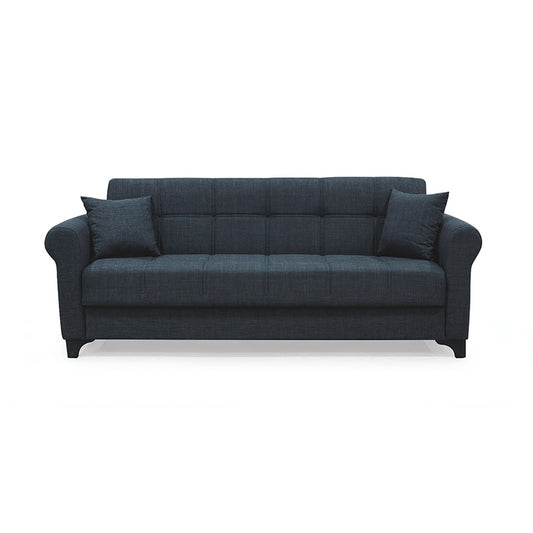 AZUR DARK GREY ΥΦΑΣΜΑ 3ΘΕΣΙΟΣ ΚΑΝΑΠΕΣ/ΚΡΕΒΑΤΙ ΜΕ ΑΠΟΘ. ΧΩΡΟ 210x80x75