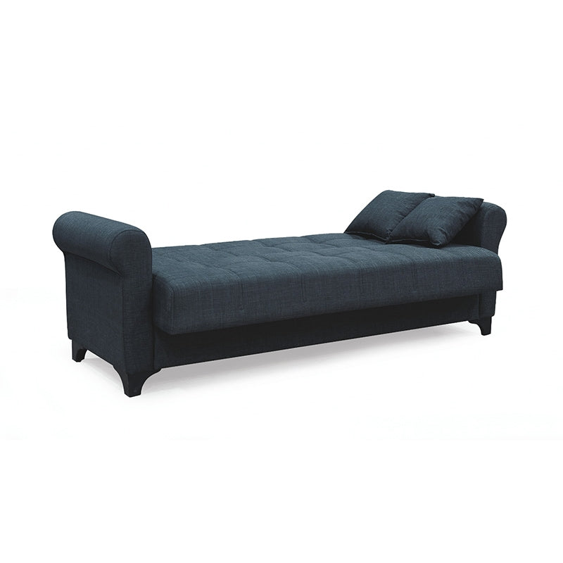AZUR DARK GREY ΥΦΑΣΜΑ 3ΘΕΣΙΟΣ ΚΑΝΑΠΕΣ/ΚΡΕΒΑΤΙ ΜΕ ΑΠΟΘ. ΧΩΡΟ 210x80x75