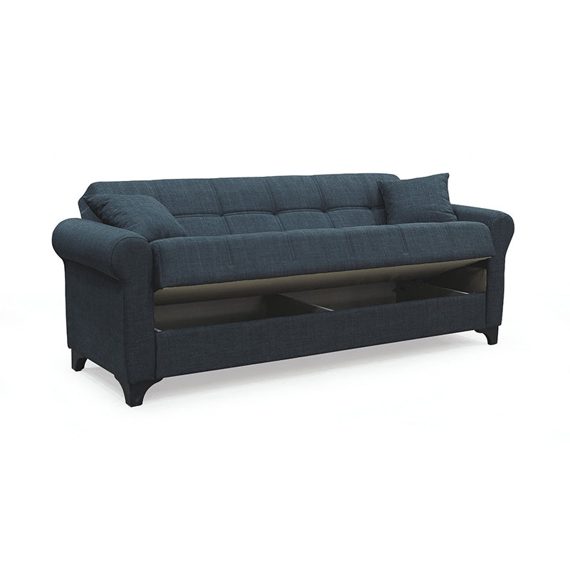 AZUR DARK GREY ΥΦΑΣΜΑ 3ΘΕΣΙΟΣ ΚΑΝΑΠΕΣ/ΚΡΕΒΑΤΙ ΜΕ ΑΠΟΘ. ΧΩΡΟ 210x80x75