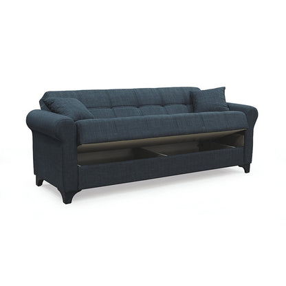 AZUR DARK GREY ΥΦΑΣΜΑ 3ΘΕΣΙΟΣ ΚΑΝΑΠΕΣ/ΚΡΕΒΑΤΙ ΜΕ ΑΠΟΘ. ΧΩΡΟ 210x80x75