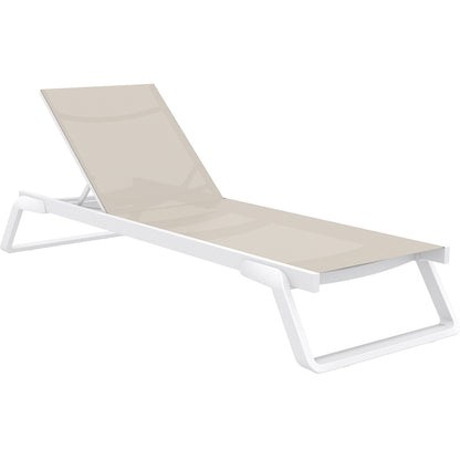 TROPIC ΞΑΠΛΩΣΤΡΑ WHITE/TAUPE ΑΛΟΥΜ-ΠΟΛ/ΝΙΟΥ 210x72x31