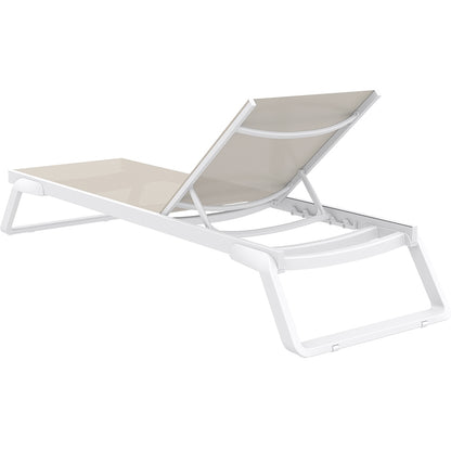 TROPIC ΞΑΠΛΩΣΤΡΑ WHITE/TAUPE ΑΛΟΥΜ-ΠΟΛ/ΝΙΟΥ 210x72x31
