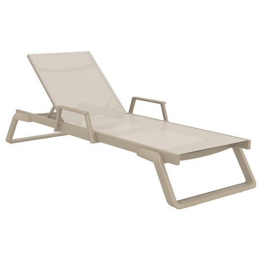 TROPIC ΞΑΠΛΩΣΤΡΑ ΜΕ ΜΠΡΑΤΣΑ TAUPE/TAUPE ΑΛΟΥΜ-ΠΟΛ/ΝΙΟΥ 210x72x31