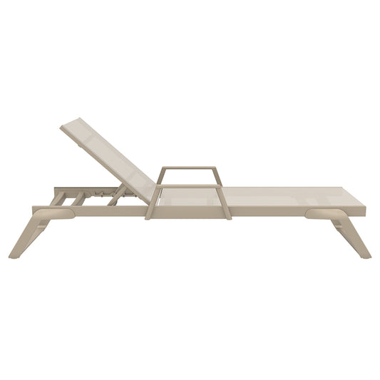TROPIC ΞΑΠΛΩΣΤΡΑ ΜΕ ΜΠΡΑΤΣΑ TAUPE/TAUPE ΑΛΟΥΜ-ΠΟΛ/ΝΙΟΥ 210x72x31