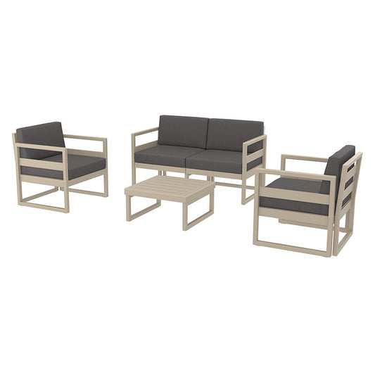 MYKONOS SET 2ΘΕΣ. TAUPE/ΜΑΞ. DARK GREY