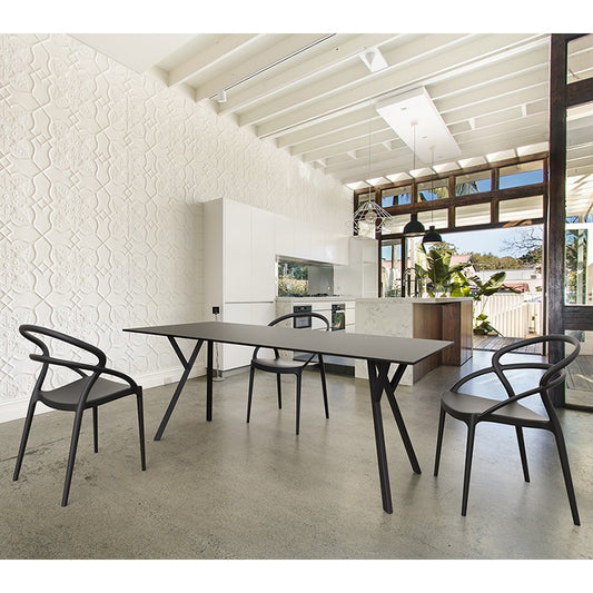 MAX ΤΡΑΠΕΖΙ BLACK LAMINATE 12mm 180x90x74