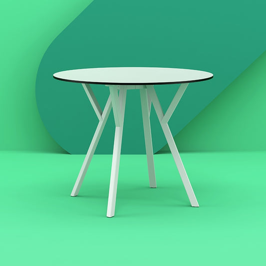 MAX ΤΡΑΠΕΖΙ WHITE LAMINATE 12mm Φ90x74