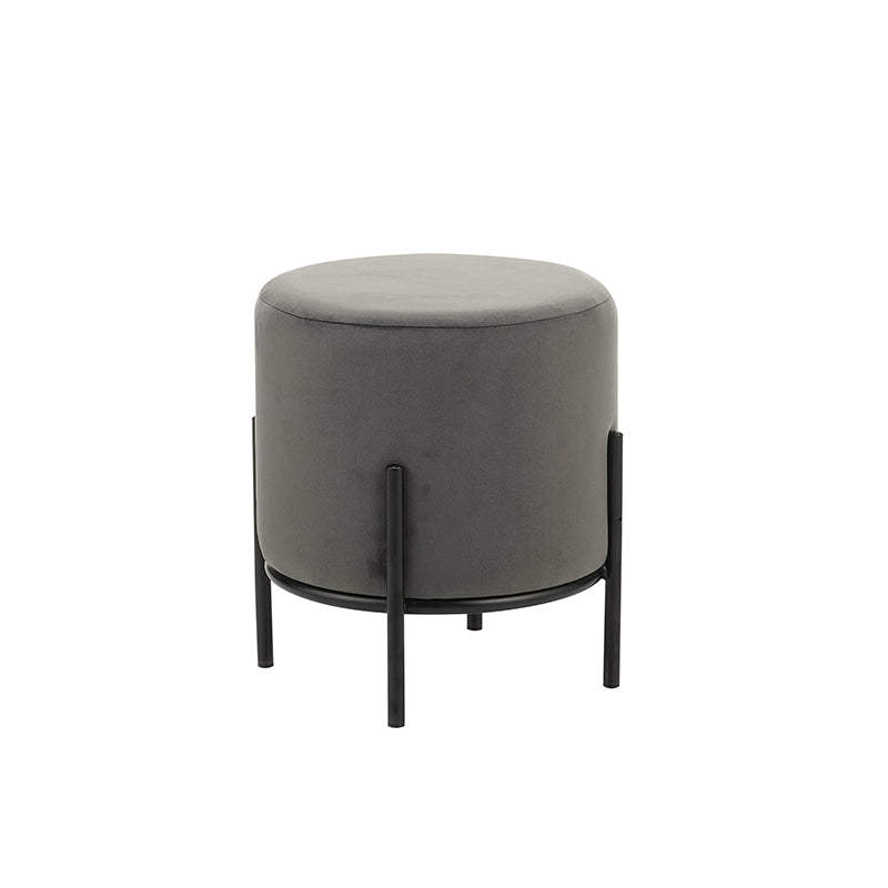 BELLA/R STOOL GREY VELVET FABRIC D35x38