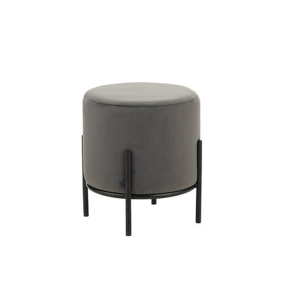 BELLA/R STOOL GREY VELVET FABRIC D35x38
