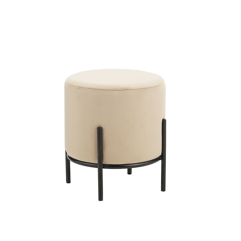 BELLA/R STOOL BEIGE VELVET FABRIC D35x38