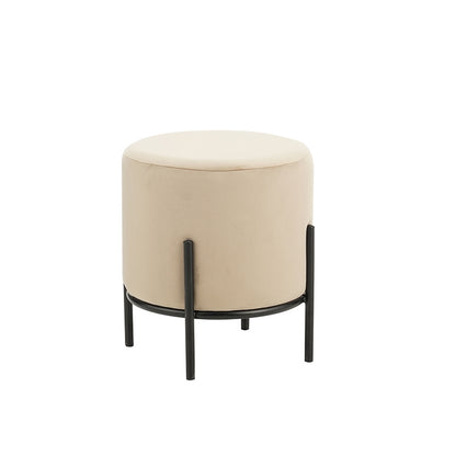 BELLA/R STOOL BEIGE VELVET FABRIC D35x38