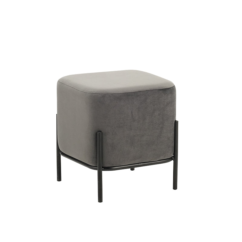BELLA/S STOOL GREY VELVET FABRIC 36x36x38