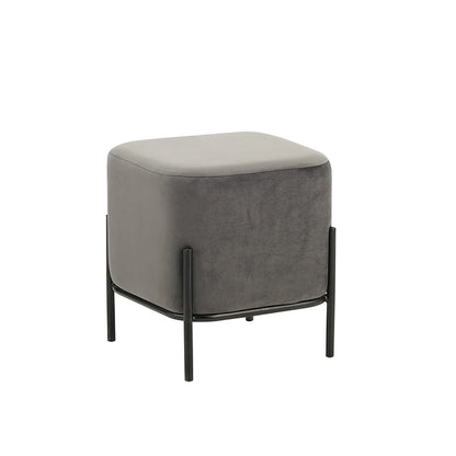 BELLA/S STOOL GREY VELVET FABRIC 36x36x38