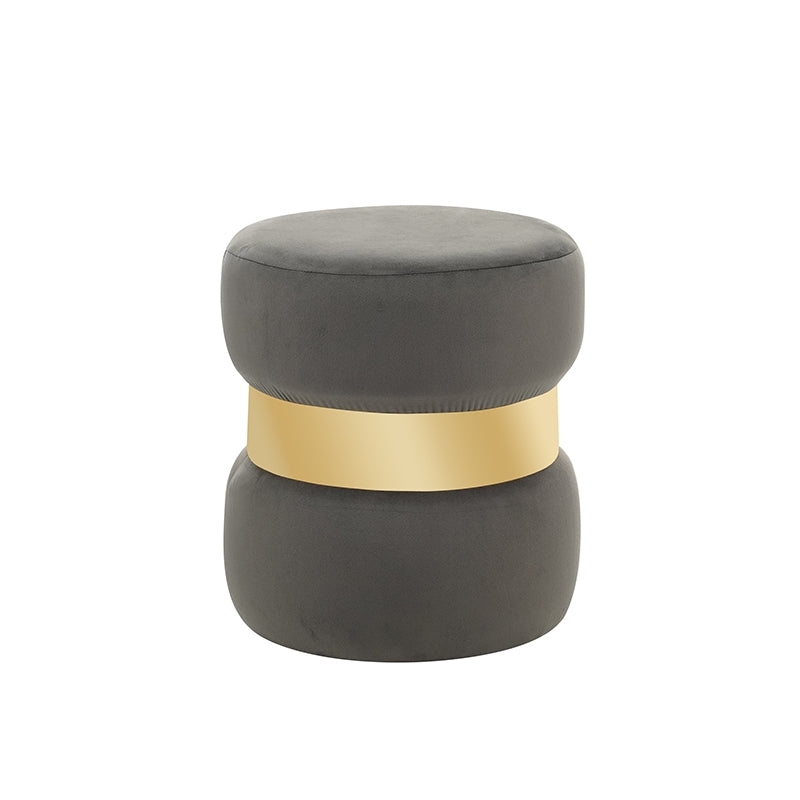 LINDA/R STOOL GREY VELVET FABRIC D37x43
