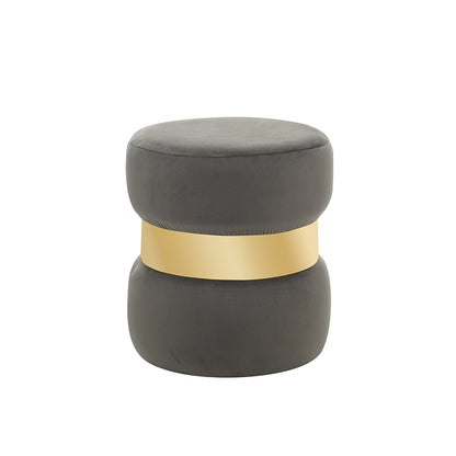 LINDA/R STOOL GREY VELVET FABRIC D37x43