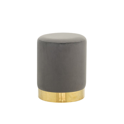 LINDA/S STOOL GREY VELVET FABRIC D34x42