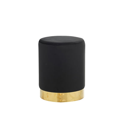 LINDA/S STOOL BLACK VELVET FABRIC Φ34x42