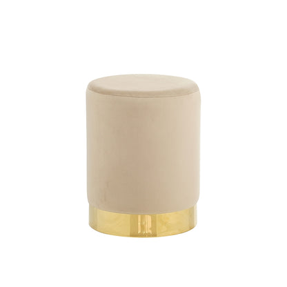LINDA/S STOOL BEIGE VELVET FABRIC D34x42