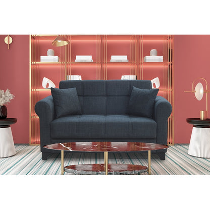 AZUR DARK GREY ΥΦΑΣΜΑ 2ΘΕΣΙΟΣ ΚΑΝΑΠΕΣ/ΚΡΕΒΑΤΙ ΜΕ ΑΠΟΘ. ΧΩΡΟ 150x80x75