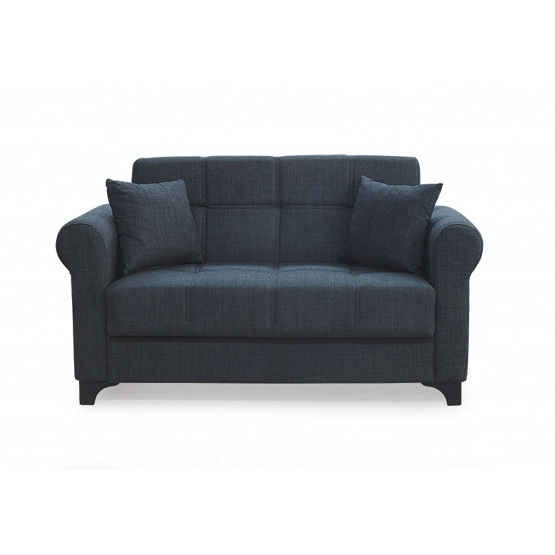 AZUR DARK GREY ΥΦΑΣΜΑ 2ΘΕΣΙΟΣ ΚΑΝΑΠΕΣ/ΚΡΕΒΑΤΙ ΜΕ ΑΠΟΘ. ΧΩΡΟ 150x80x75