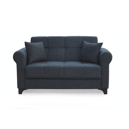 AZUR DARK GREY ΥΦΑΣΜΑ 2ΘΕΣΙΟΣ ΚΑΝΑΠΕΣ/ΚΡΕΒΑΤΙ ΜΕ ΑΠΟΘ. ΧΩΡΟ 150x80x75