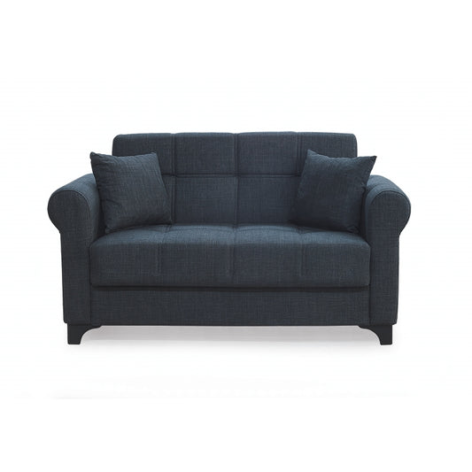 AZUR DARK GREY ΥΦΑΣΜΑ 2ΘΕΣΙΟΣ ΚΑΝΑΠΕΣ/ΚΡΕΒΑΤΙ ΜΕ ΑΠΟΘ. ΧΩΡΟ 150x80x75