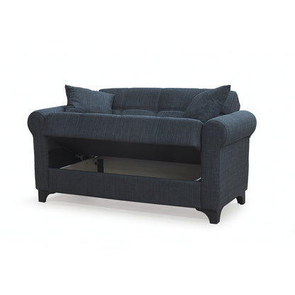 AZUR DARK GREY ΥΦΑΣΜΑ 2ΘΕΣΙΟΣ ΚΑΝΑΠΕΣ/ΚΡΕΒΑΤΙ ΜΕ ΑΠΟΘ. ΧΩΡΟ 150x80x75