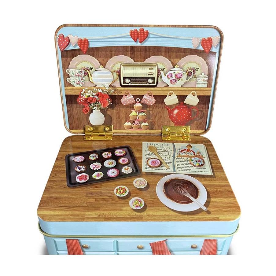 Κουτί Μεταλλικό Κουζίνα Γαλάζια 14x10x11