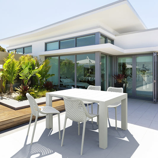 Σετ Τραπεζαρίας 5 Τμχ Vegas-Air White 100x100/140x75