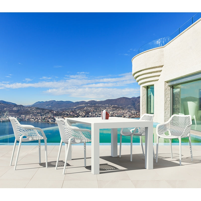 Σετ Τραπεζαρίας 5 Τμχ Vegas-Air XL White 100x100/140x75