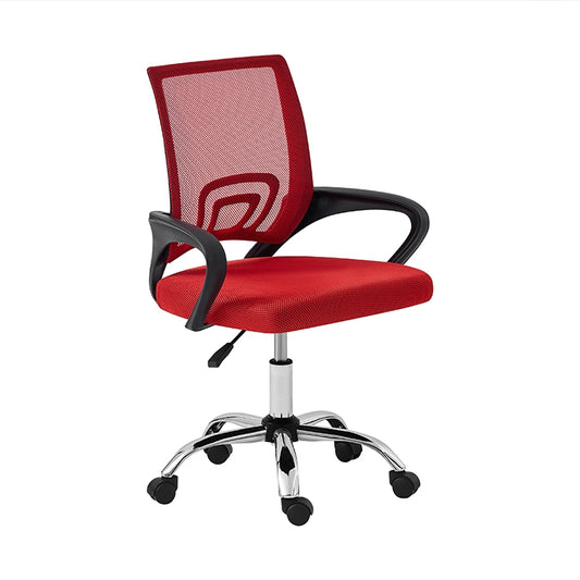A1850 S CHROME/RED MESH OFFICE CHAIR 62x52x43-84/50-93